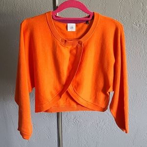 Cabi Tiger Lily Orange Piccolo Shrug Cardigan 